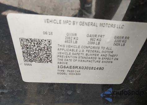 2018 Cadillac Ats Standard from USA, damaged, VIN 1G6AE5RX0J0181480